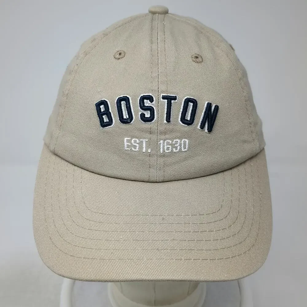 by elidan Baseball Cap Beige One Size Boston Est 1630 Embroidered Cotton Hat